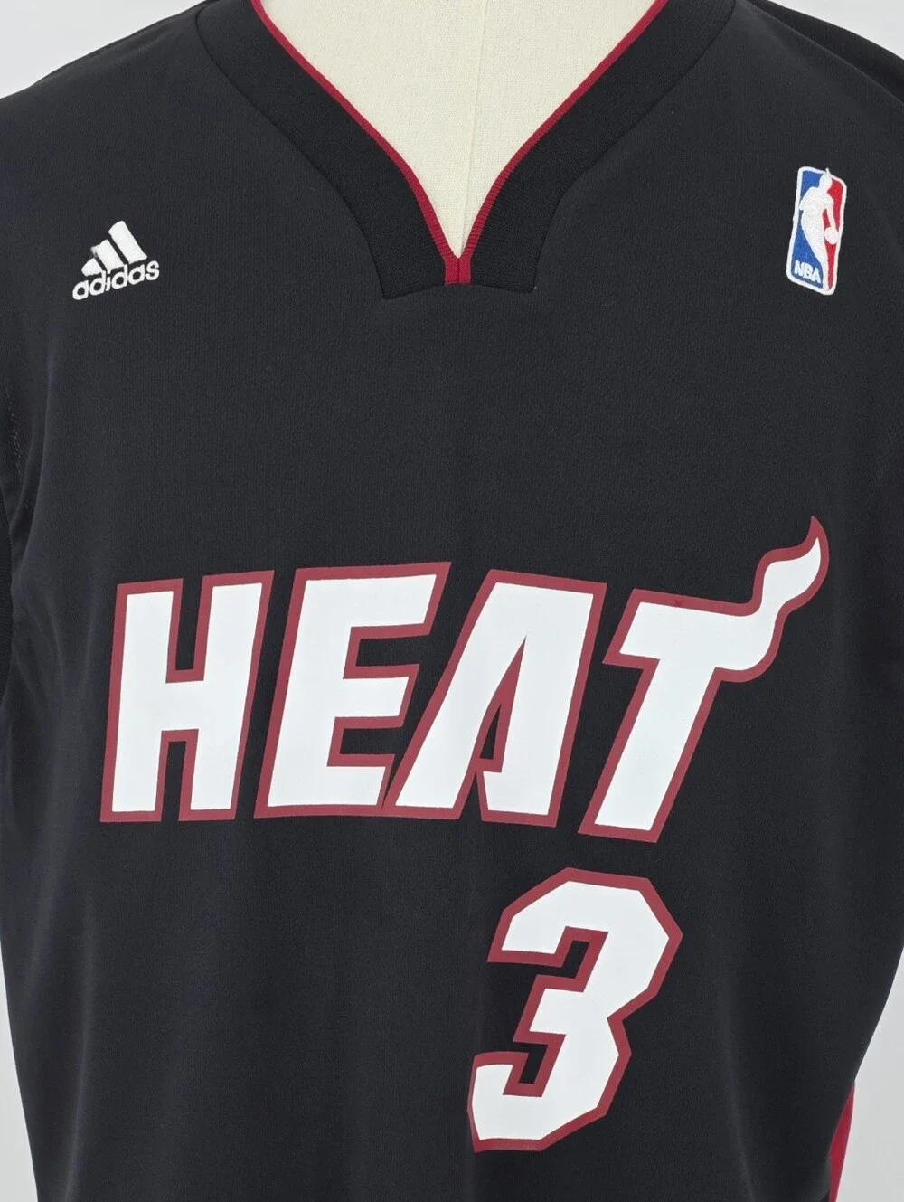 Adidas Dwyane Wade #3 Miami Heat Jersey Mens Large Black NBA Basketball